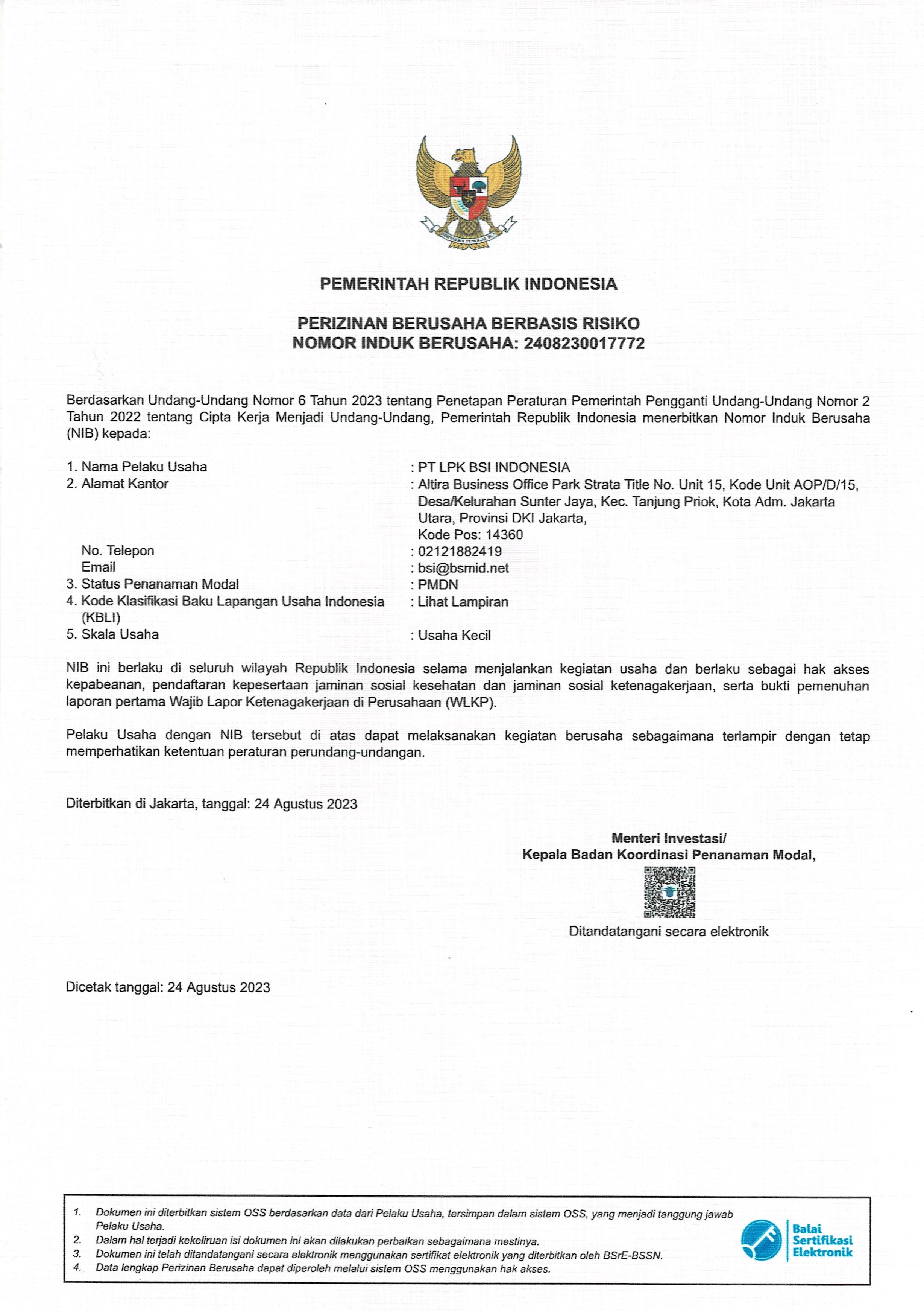 Certification